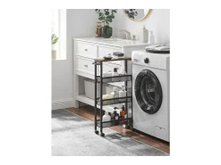 Carrinho móvel 45,4x13x77 cm preto^ Móvel De Arrumação