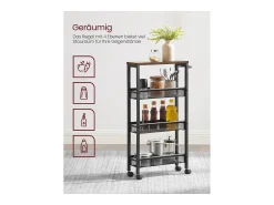 Carrinho móvel 45,4x13x77 cm preto^ Móvel De Arrumação