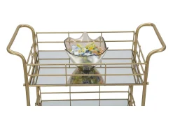 Móvel De Arrumação* Carrinho VKH4, Ouro, 60x30,5x80 cm, Kendra Home Dourado