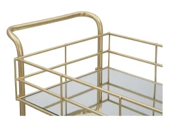 Móvel De Arrumação* Carrinho VKH4, Ouro, 60x30,5x80 cm, Kendra Home Dourado