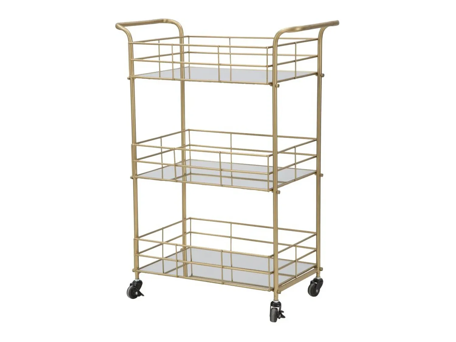 Móvel De Arrumação* Carrinho VKH4, Ouro, 60x30,5x80 cm, Kendra Home Dourado
