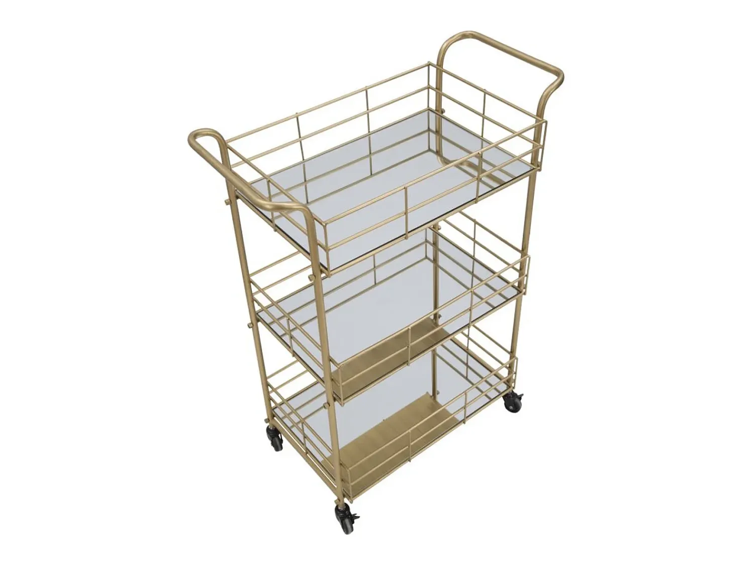 Móvel De Arrumação* Carrinho VKH4, Ouro, 60x30,5x80 cm, Kendra Home Dourado