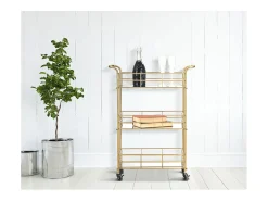 Móvel De Arrumação* Carrinho VKH4, Ouro, 60x30,5x80 cm, Kendra Home Dourado
