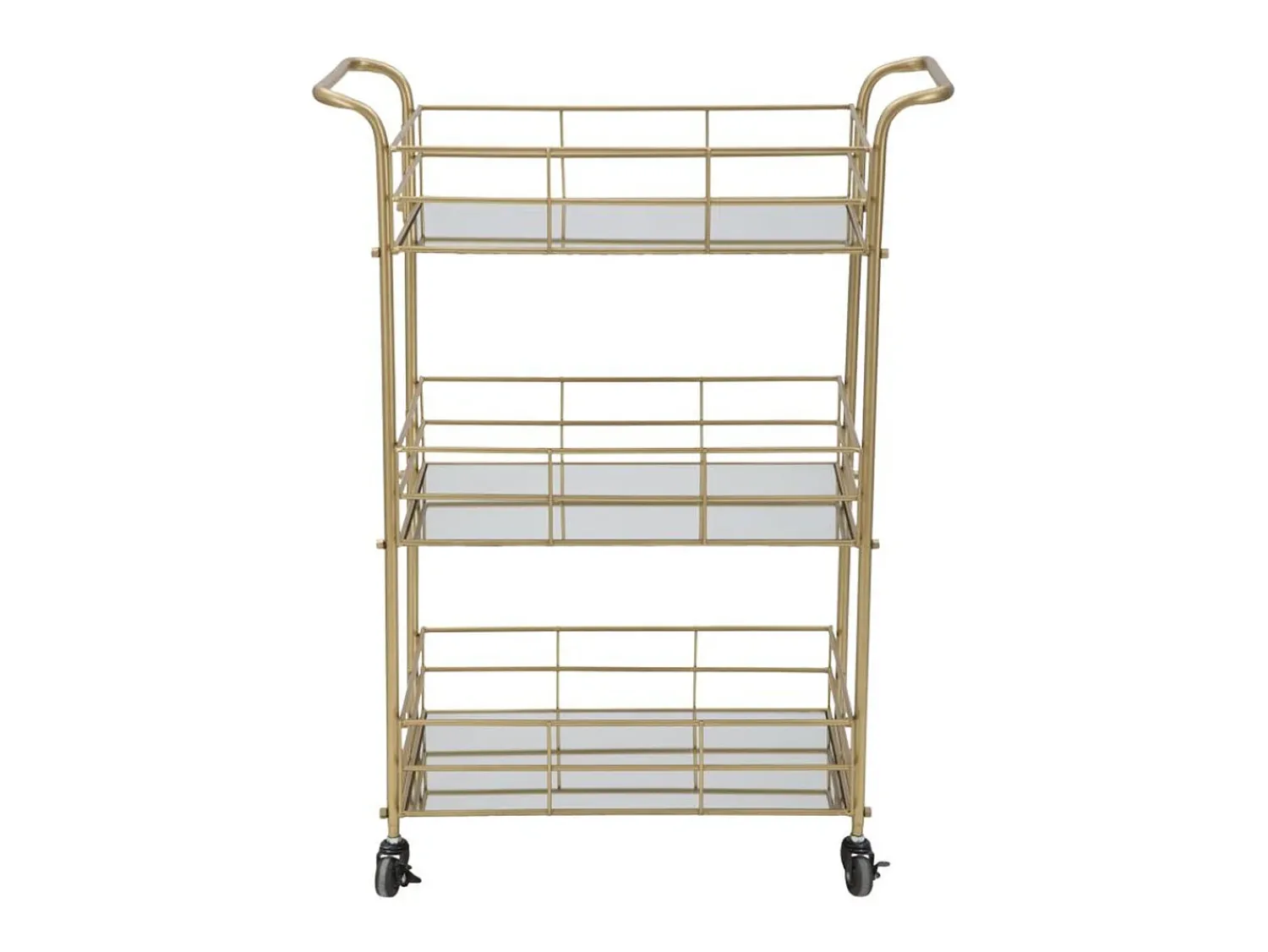 Móvel De Arrumação* Carrinho VKH4, Ouro, 60x30,5x80 cm, Kendra Home Dourado