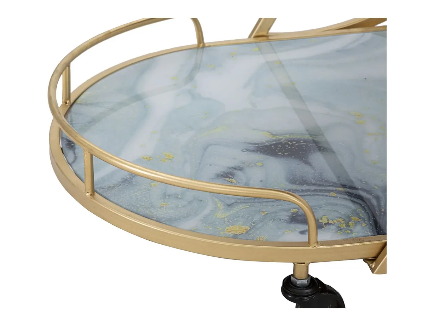 Móvel De Arrumação* Carrinho VKH2, Ouro, 71x45,5x84,5 cm, Kendra Home Dourado