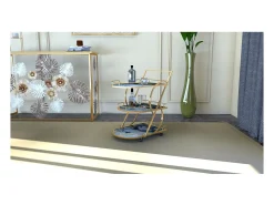 Móvel De Arrumação* Carrinho VKH2, Ouro, 71x45,5x84,5 cm, Kendra Home Dourado