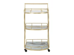 Móvel De Arrumação* Carrinho VKH2, Ouro, 71x45,5x84,5 cm, Kendra Home Dourado