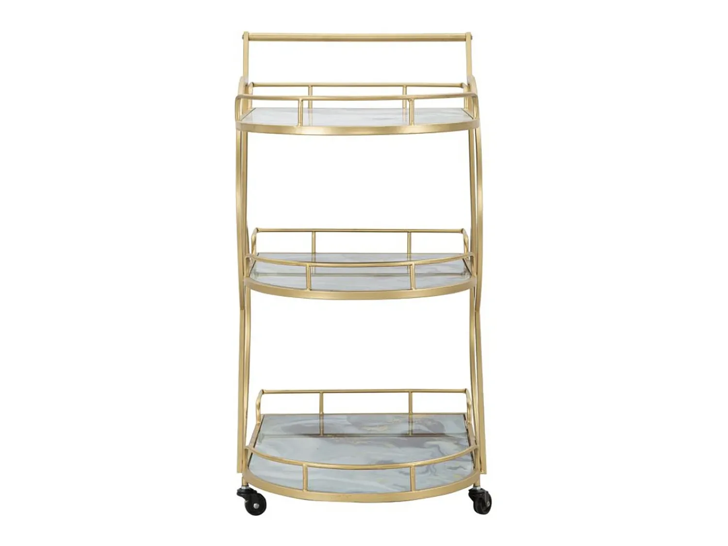 Móvel De Arrumação* Carrinho VKH2, Ouro, 71x45,5x84,5 cm, Kendra Home Dourado