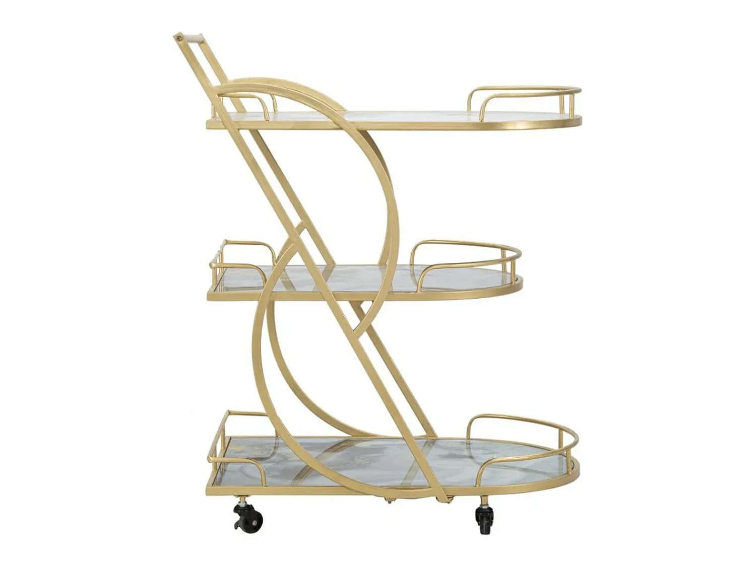 Móvel De Arrumação* Carrinho VKH2, Ouro, 71x45,5x84,5 cm, Kendra Home Dourado