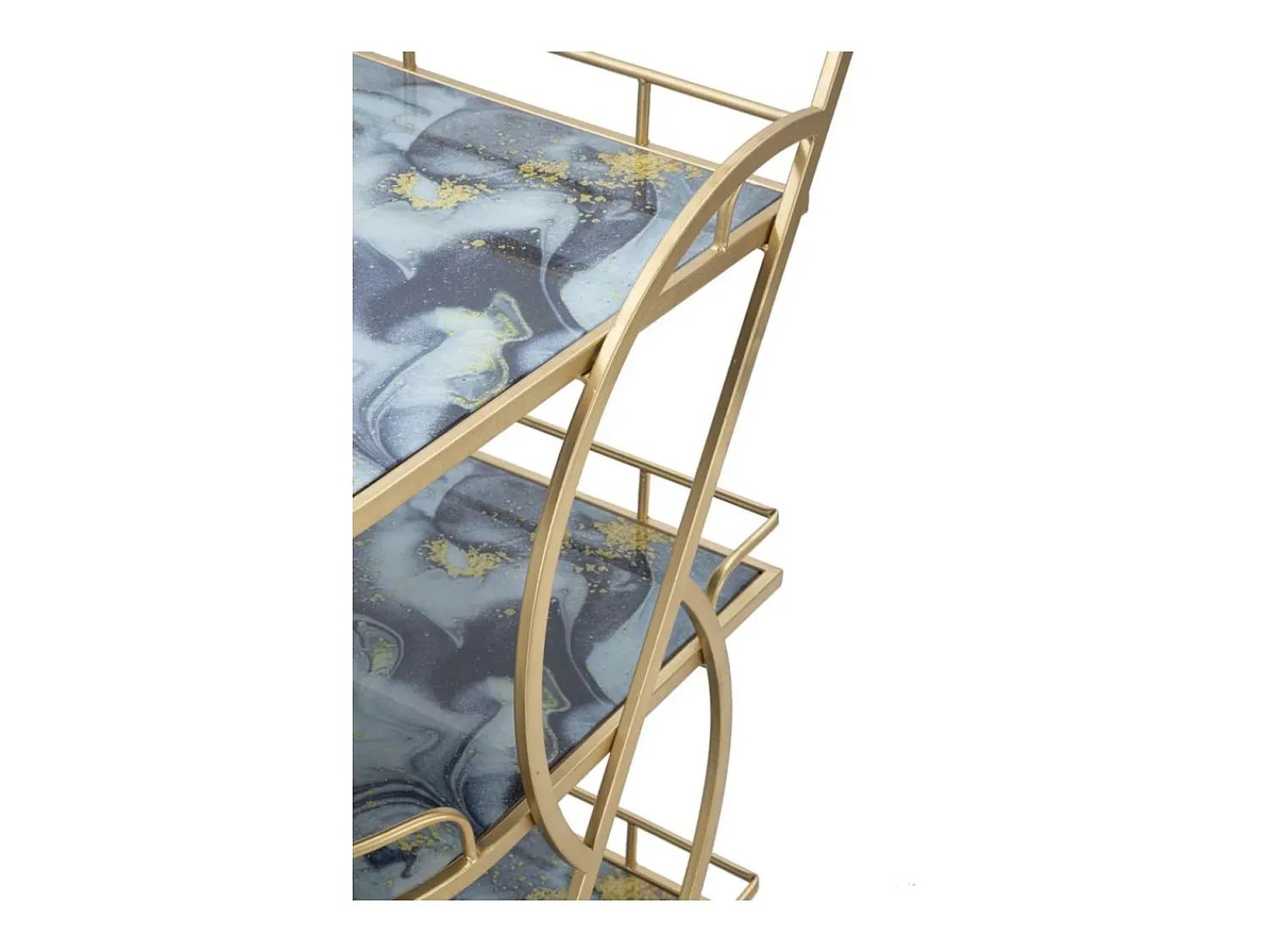 Móvel De Arrumação* Carrinho VKH2, Ouro, 71x45,5x84,5 cm, Kendra Home Dourado