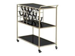 Móvel De Arrumação| Carrinho VKH5, Preto, 79x39,5x82 cm, Kendra Home Dourado