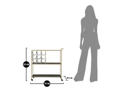 Móvel De Arrumação| Carrinho VKH5, Preto, 79x39,5x82 cm, Kendra Home Dourado