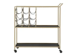 Móvel De Arrumação| Carrinho VKH5, Preto, 79x39,5x82 cm, Kendra Home Dourado