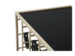 Móvel De Arrumação| Carrinho VKH5, Preto, 79x39,5x82 cm, Kendra Home Dourado