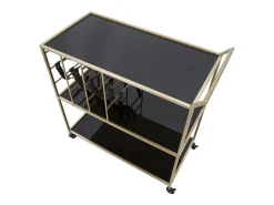 Móvel De Arrumação| Carrinho VKH5, Preto, 79x39,5x82 cm, Kendra Home Dourado