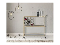 Móvel De Arrumação| Carrinho VKH5, Preto, 79x39,5x82 cm, Kendra Home Dourado