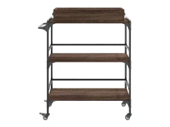 Móvel De Arrumação*vidaxl Carro cozinha 81,5x41x92,5 cm deriv. madeira carvalho castanho Natural claro