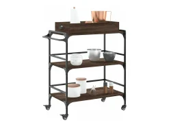 Móvel De Arrumação*vidaxl Carro cozinha 81,5x41x92,5 cm deriv. madeira carvalho castanho Natural claro