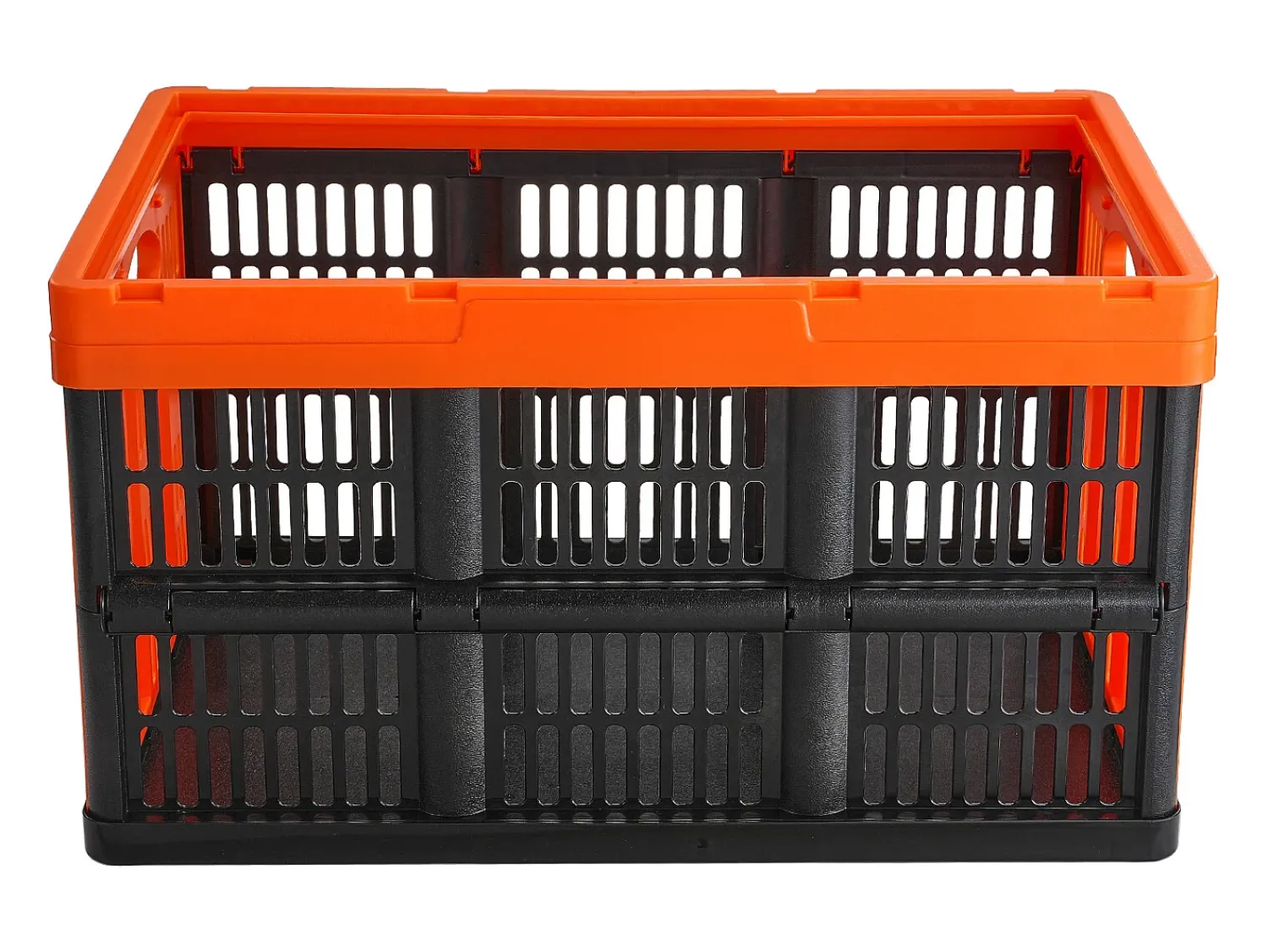 New Cestas de Armazenamento SucceBuy Dobráveis, 45 L, Plástico Dobrável, Lote de 3, Empilháveis - Solução Prática para Organizar e Guardar Pertences Cor de laranja
