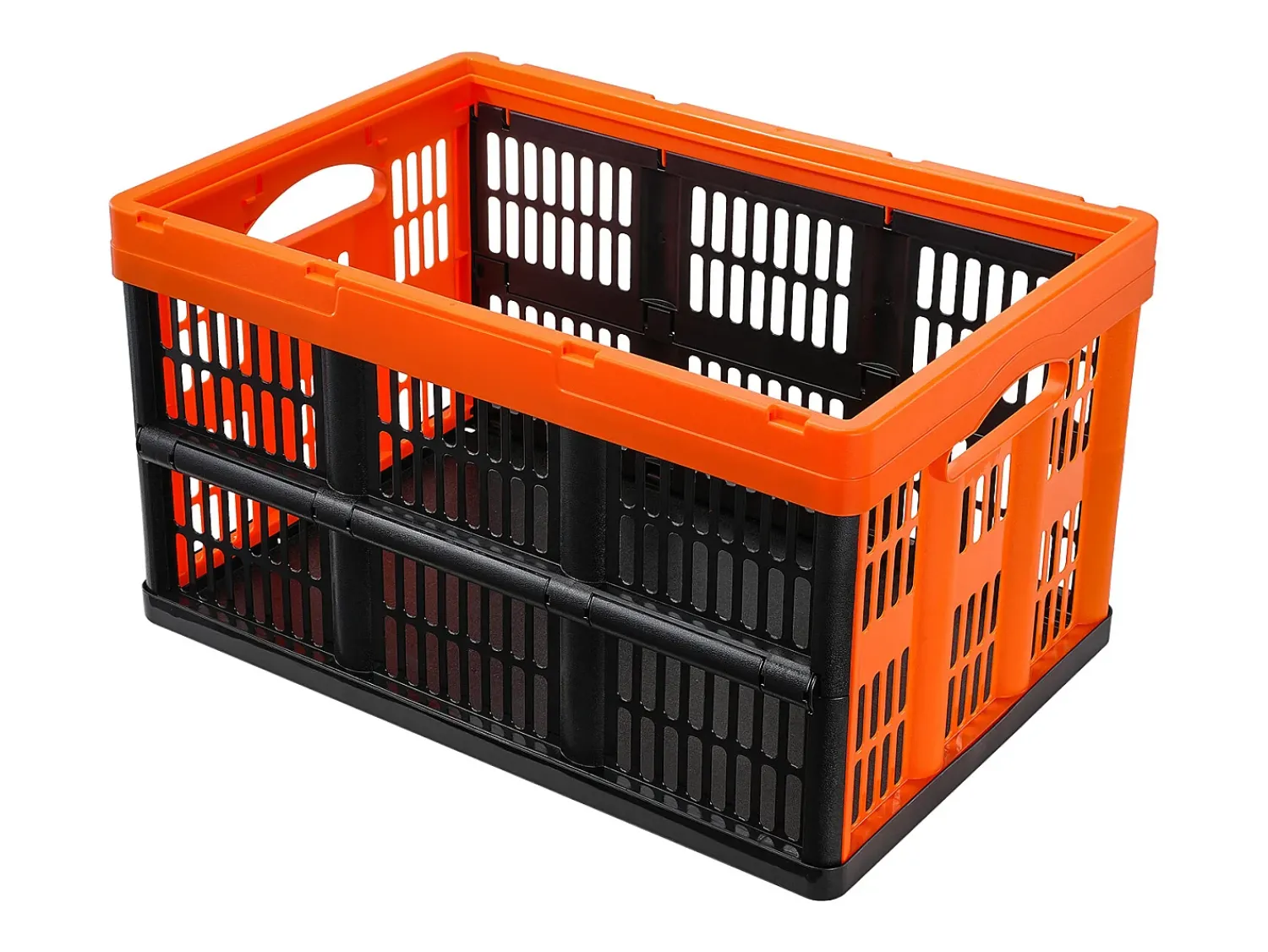 New Cestas de Armazenamento SucceBuy Dobráveis, 45 L, Plástico Dobrável, Lote de 3, Empilháveis - Solução Prática para Organizar e Guardar Pertences Cor de laranja