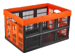 New Cestas de Armazenamento SucceBuy Dobráveis, 45 L, Plástico Dobrável, Lote de 3, Empilháveis - Solução Prática para Organizar e Guardar Pertences Cor de laranja
