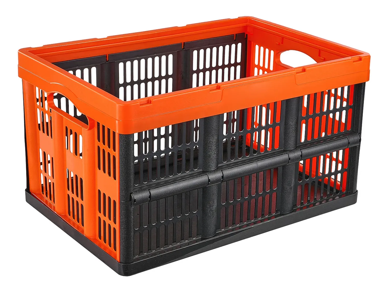 New Cestas de Armazenamento SucceBuy Dobráveis, 45 L, Plástico Dobrável, Lote de 3, Empilháveis - Solução Prática para Organizar e Guardar Pertences Cor de laranja