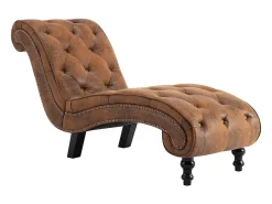 Sofá* Chaise longue camurça artificial PT442119 Castanho