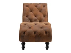 Sofá* Chaise longue camurça artificial PT442119 Castanho
