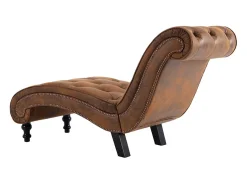 Sofá* Chaise longue camurça artificial PT442119 Castanho