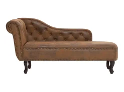 Clearance Chaise longue camurça artificial PT119784 Castanho
