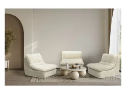 Sofá|Habitat et jardin Chaise longue "Candela" em tecido texturado - 81 x 96 x 75 cm - Bege