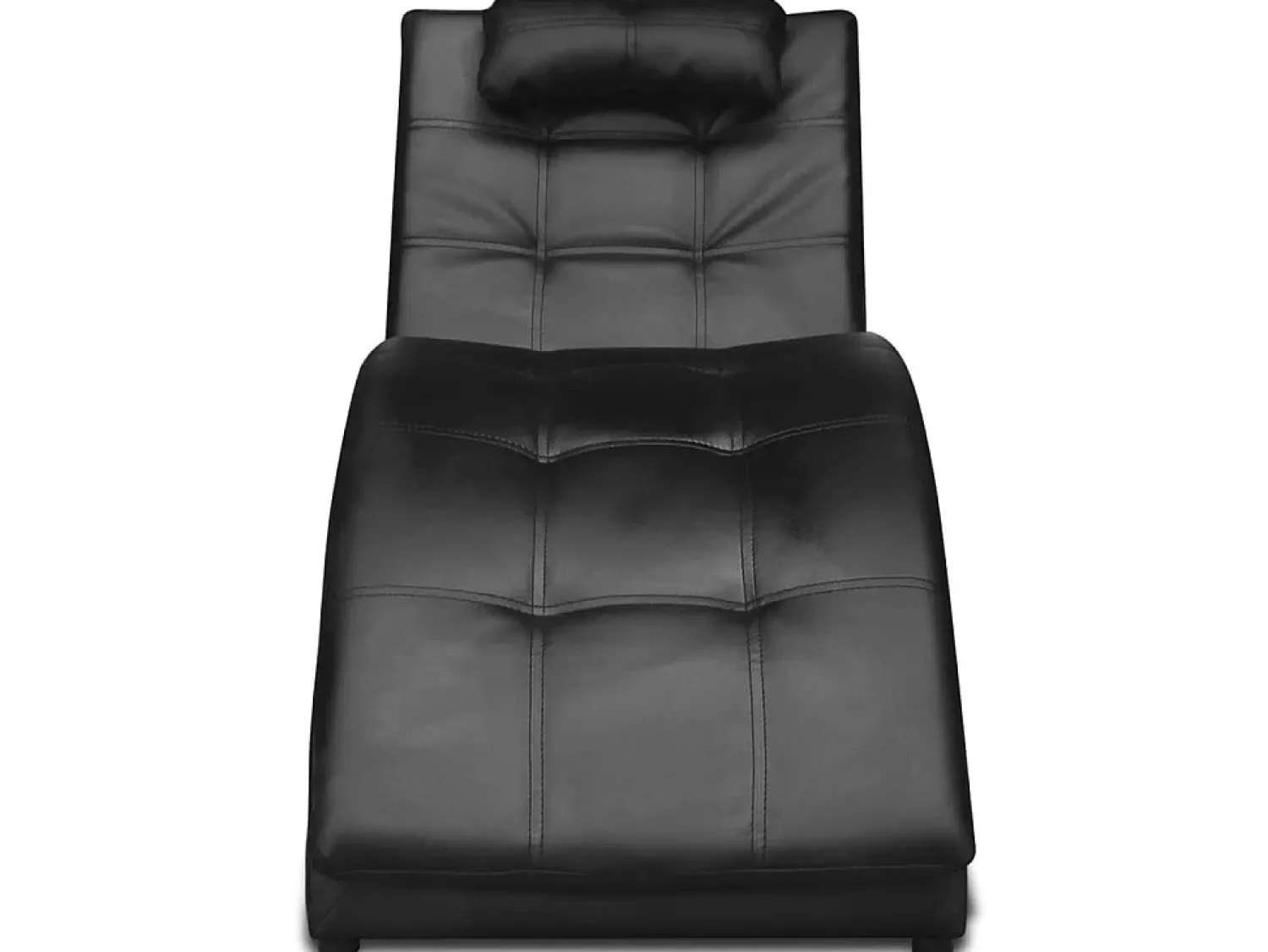 Sofá* Chaise longue com almofada couro artificial PT294934 Preto