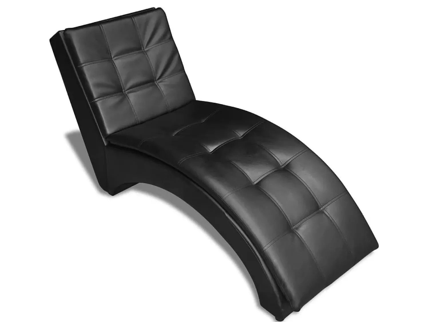 Sofá* Chaise longue com almofada couro artificial PT294934 Preto