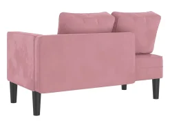 Sofá* Chaise longue com almofadões veludo PT564969 Rosa