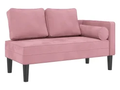 Sofá* Chaise longue com almofadões veludo PT564969 Rosa