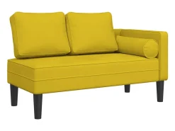 Sofá* Chaise longue com almofadões veludo PT220922 Amarelo