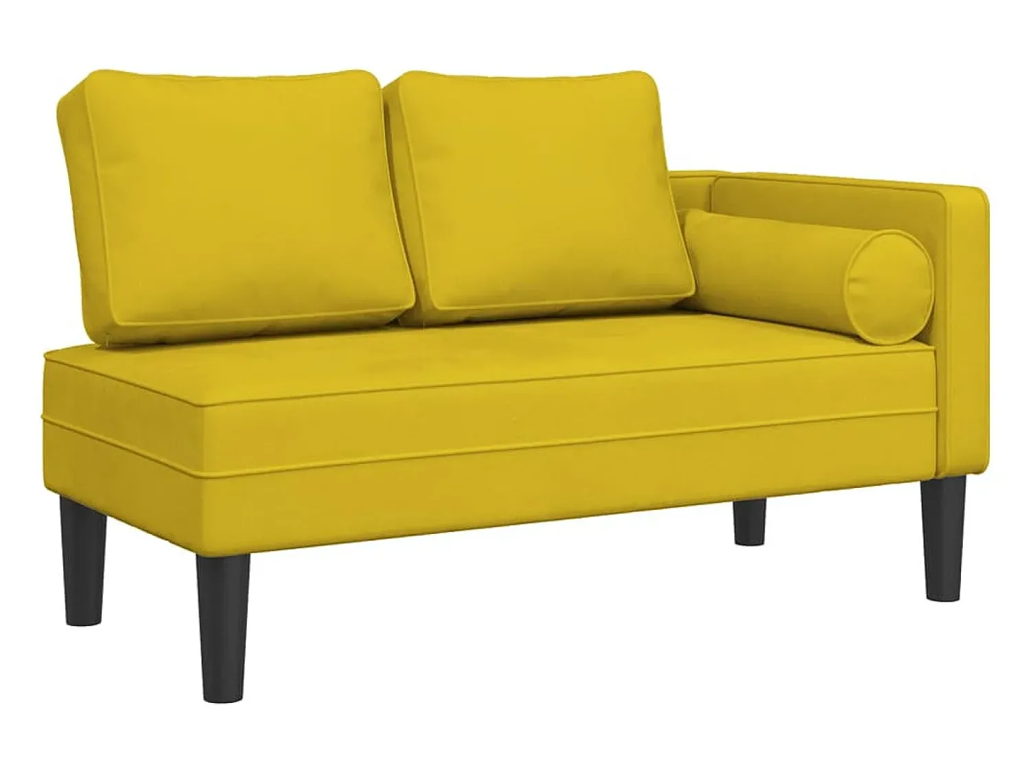 Sofá* Chaise longue com almofadões veludo PT220922 Amarelo