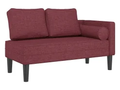 Sofá| Chaise longue com almofadões tecido tinto PT925247 Vermelho