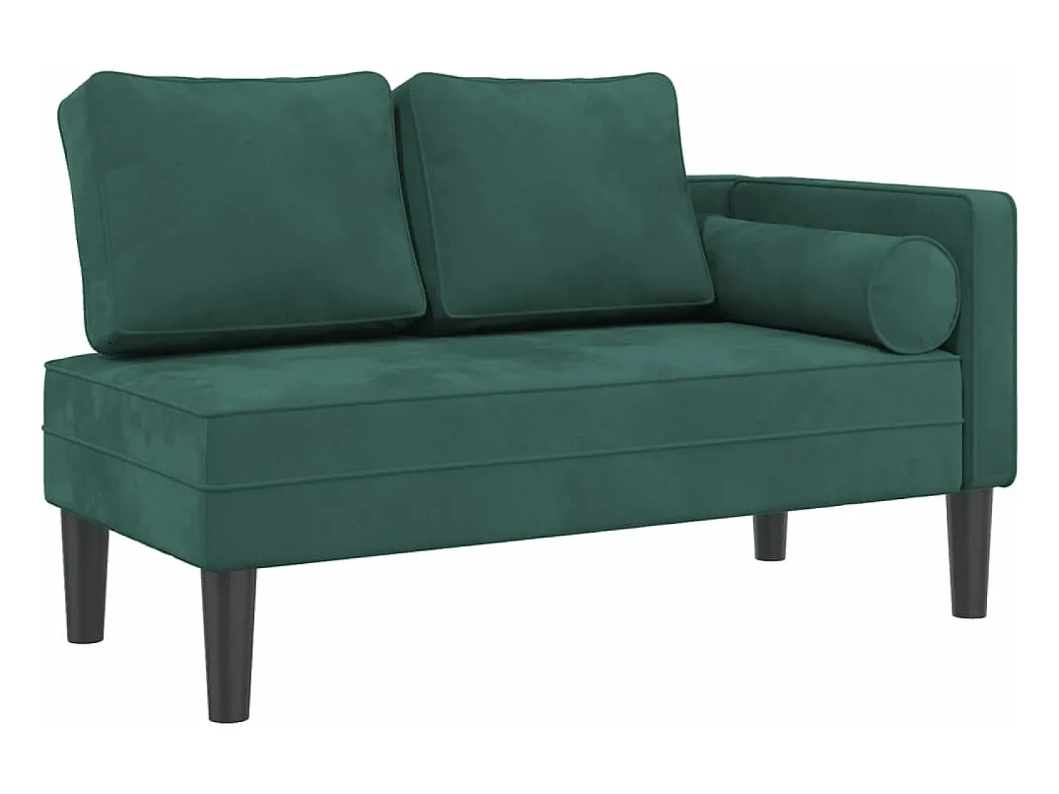 Hot Chaise longue com almofadões veludo -escuro PT593667 Verde