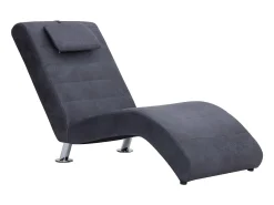Sale Chaise longue com almofada camurça artificial PT432837 Cinzento