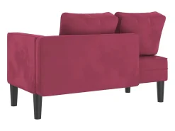 Chaise longue com almofadões veludo tinto PT644299^ Sofá