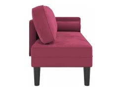 Chaise longue com almofadões veludo tinto PT644299^ Sofá