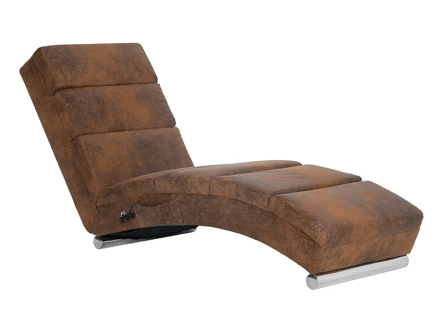 Sale Chaise longue de massagens camurça artificial PT434526 Castanho