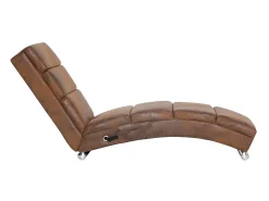 Sale Chaise longue de massagens camurça artificial PT434526 Castanho
