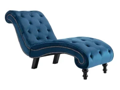 Sofá* Chaise longue em veludo PT524823 Azul