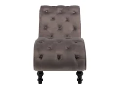 Sofá* Chaise longue em veludo PT463446 Cinzento