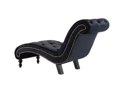 Sofá* Chaise longue em veludo PT800057 Preto