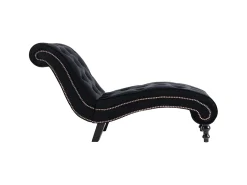 Sofá* Chaise longue em veludo PT800057 Preto
