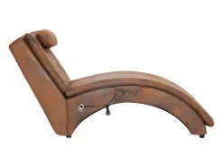 Chaise longue massagem c/ almofada camurça artificial PT198384^ Poltrona