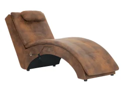 Chaise longue massagem c/ almofada camurça artificial PT198384^ Poltrona